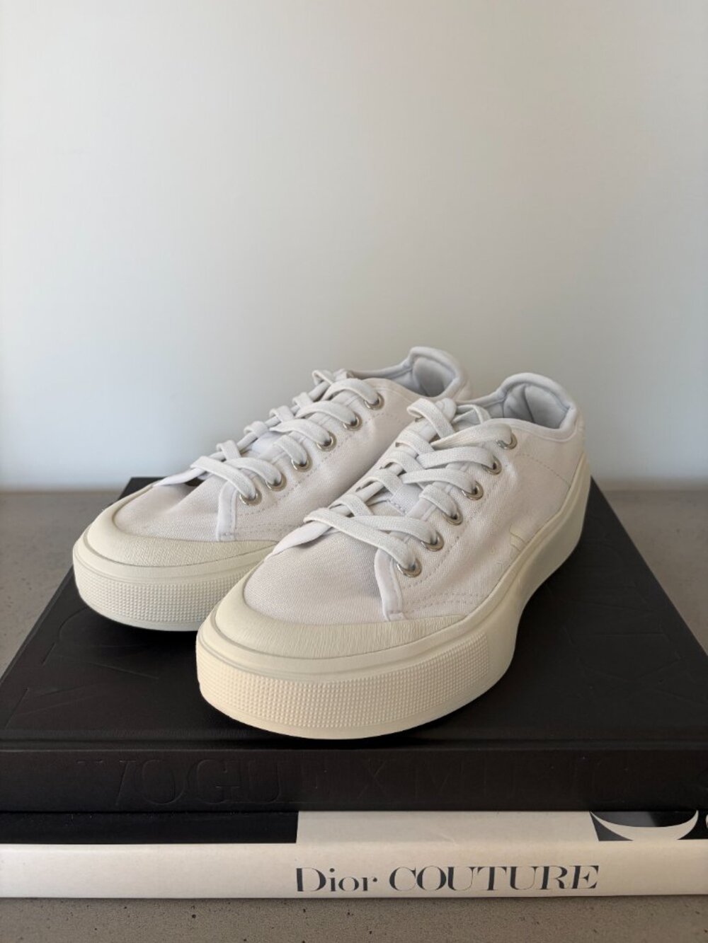 Adidas Stella McCartney Court Canvas Sneaker Off-White Sz 7.5 US UK 6 Box Extra